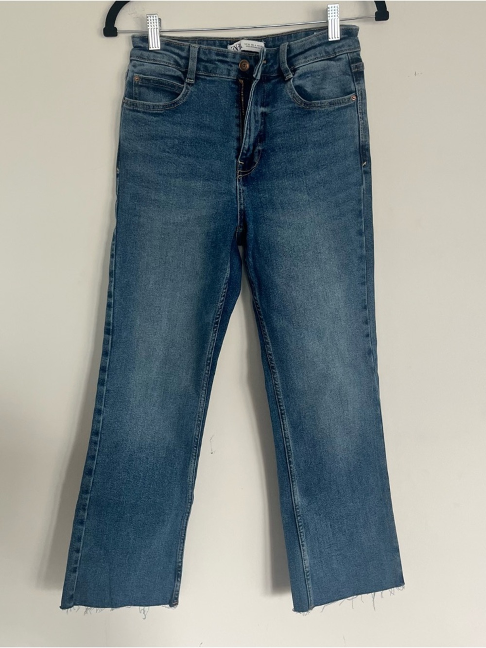 Zara Straight Jeans in Medium Blue Wash